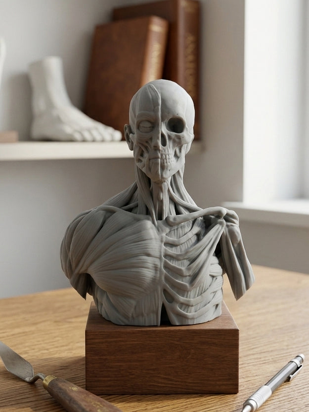 Head Écorché Study Model — Artist Collectible Sculpture