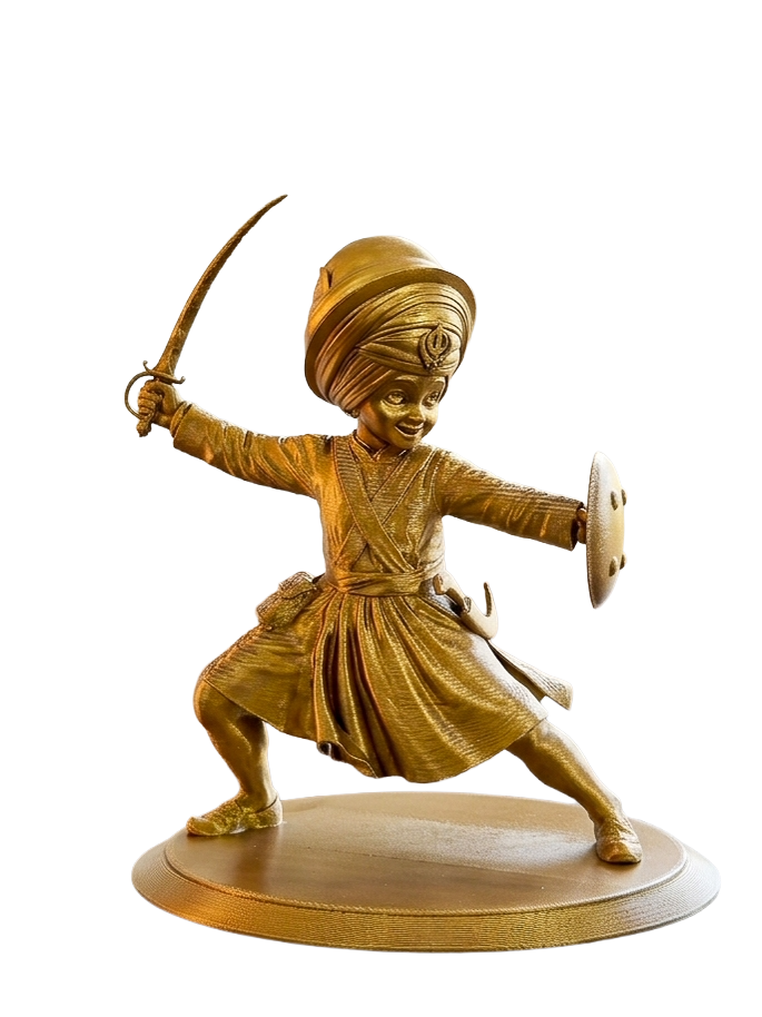 Gurfateh Singh — Gatka Warrior Edition: Strength guided by discipline.
