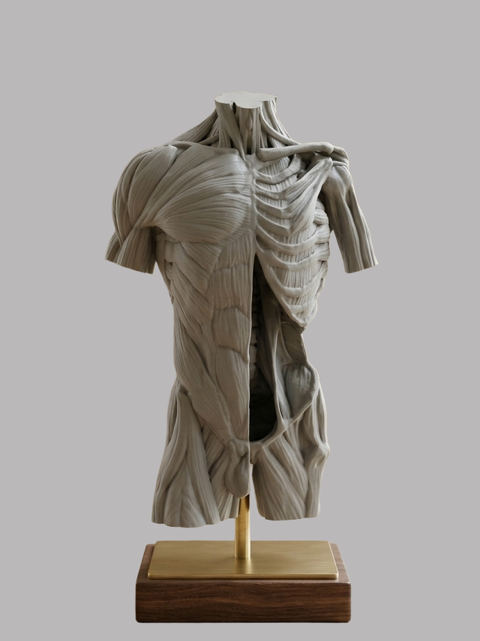 Écorché Torso Study Model — Artist Collectible Sculpture